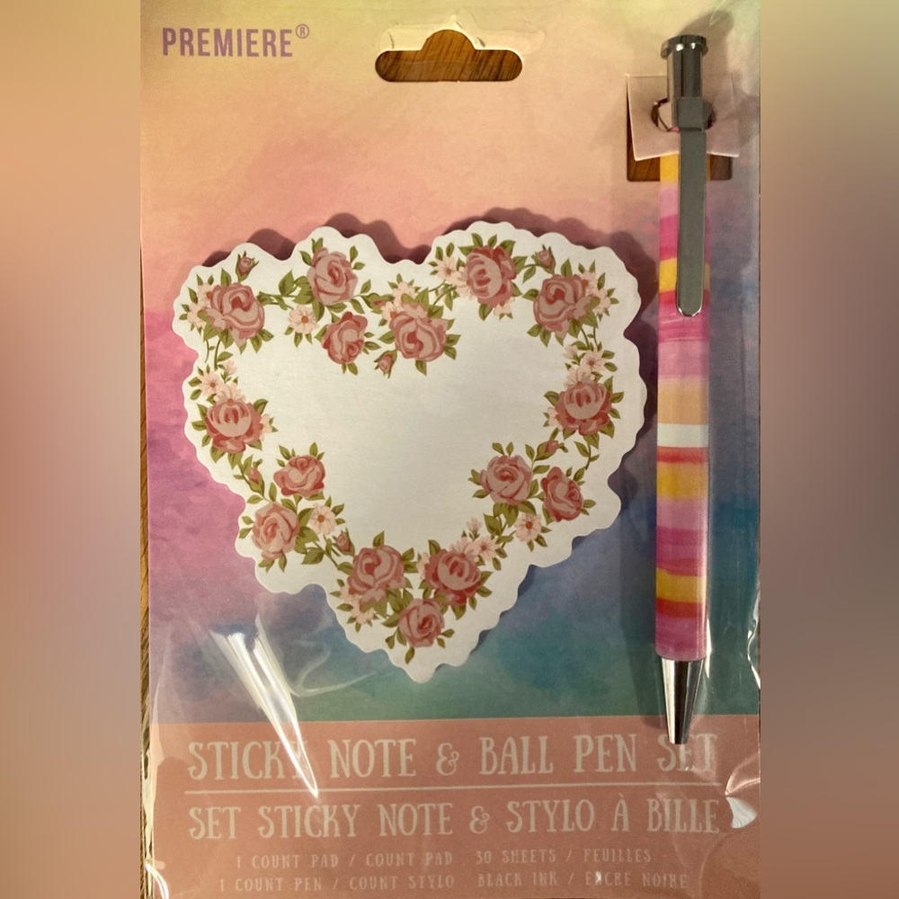 Stick note and ball pen set